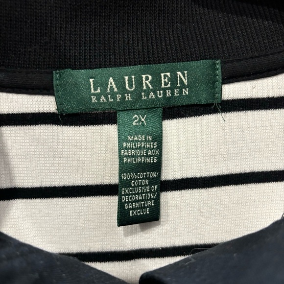 Lauren Ralph Lauren 2X Knit Pullover Mock Neck Henley Silver Buttons Top - Picture 5 of 11